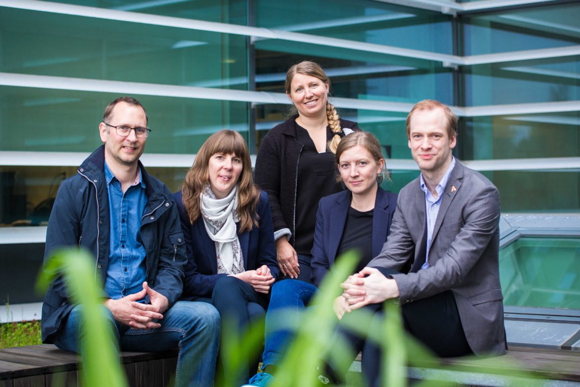 Styret i akademiet for yngre forskere. Fra venstre: Anders Schomacker, Ingeborg Palm Helland, Guro Lind, Katja Enberg og Jan Magnus Aronsen.