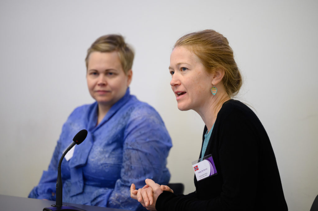 Haley De Korne, AYF, participating in a panel. CC: Sebastian Trzaska / Young Academy Finland